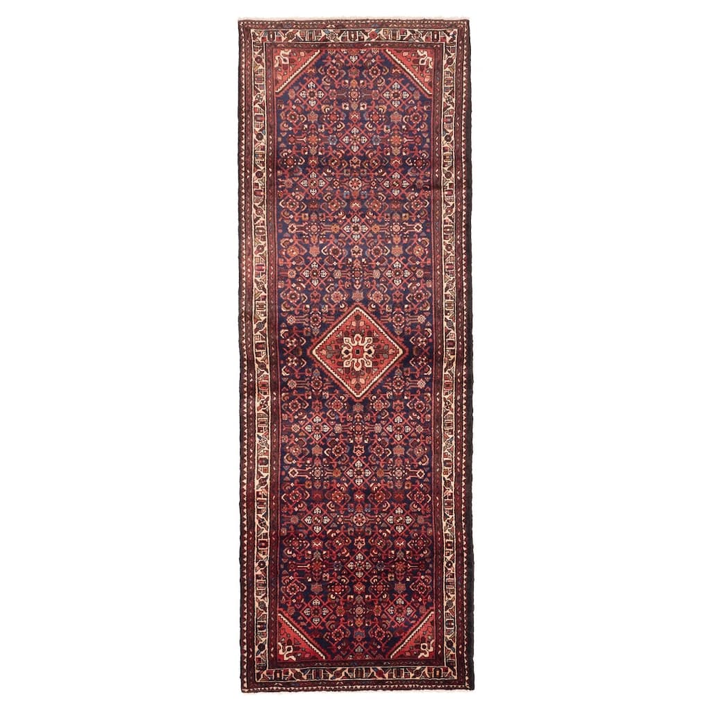 ECARPETGALLERY Hand-knotted Andelz Dark Navy Wool Rug - 3'5 x 10'6