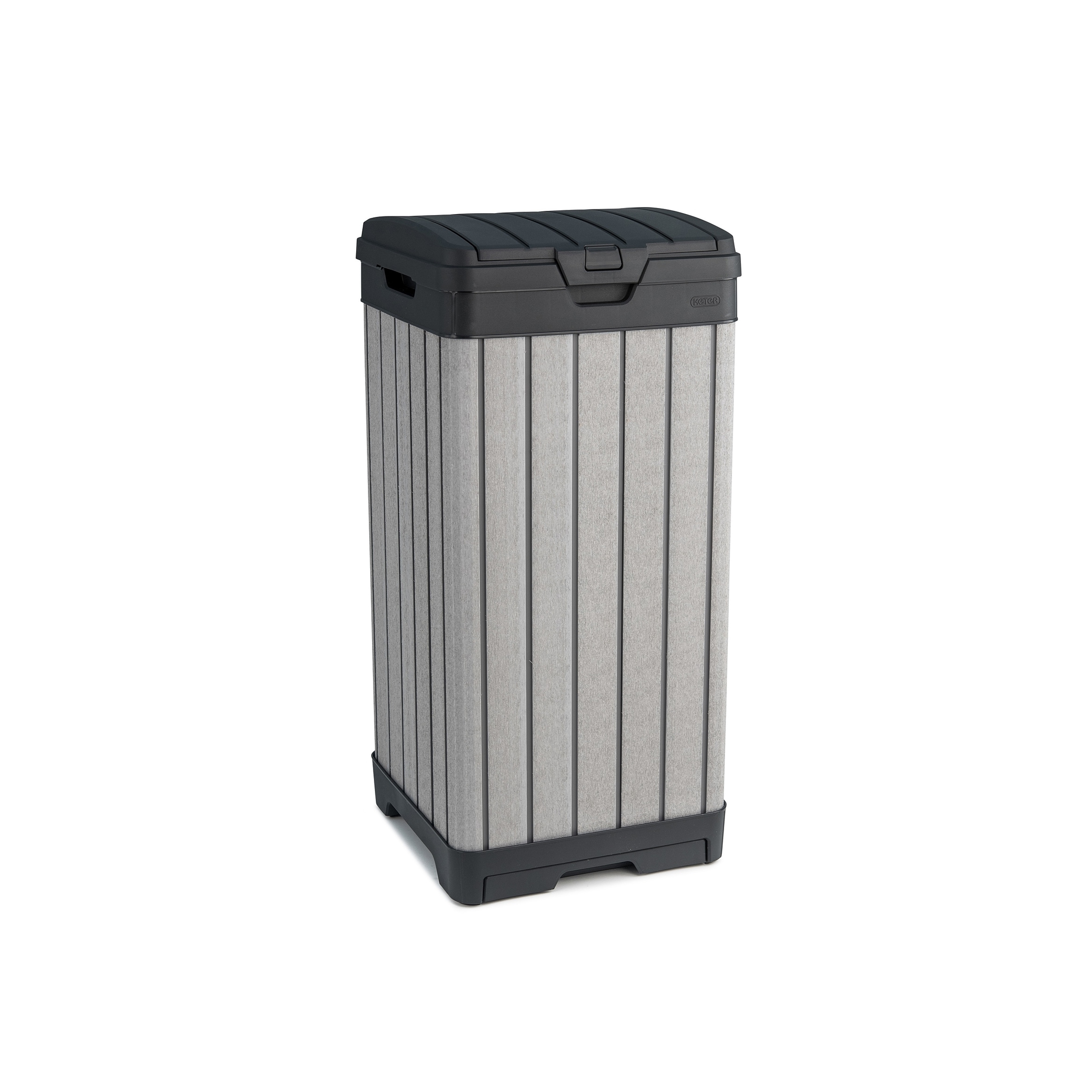 Keter Rockford Duotech Outdoor Trash Can, Gray