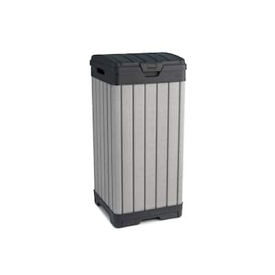 Keter Rockford DUOTECH 39 Gallon Plastic Resin Outdoor Trash Can