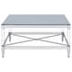 preview thumbnail 7 of 6, Lindley Square Tempered Mirror Acrylic Coffee Table Chrome