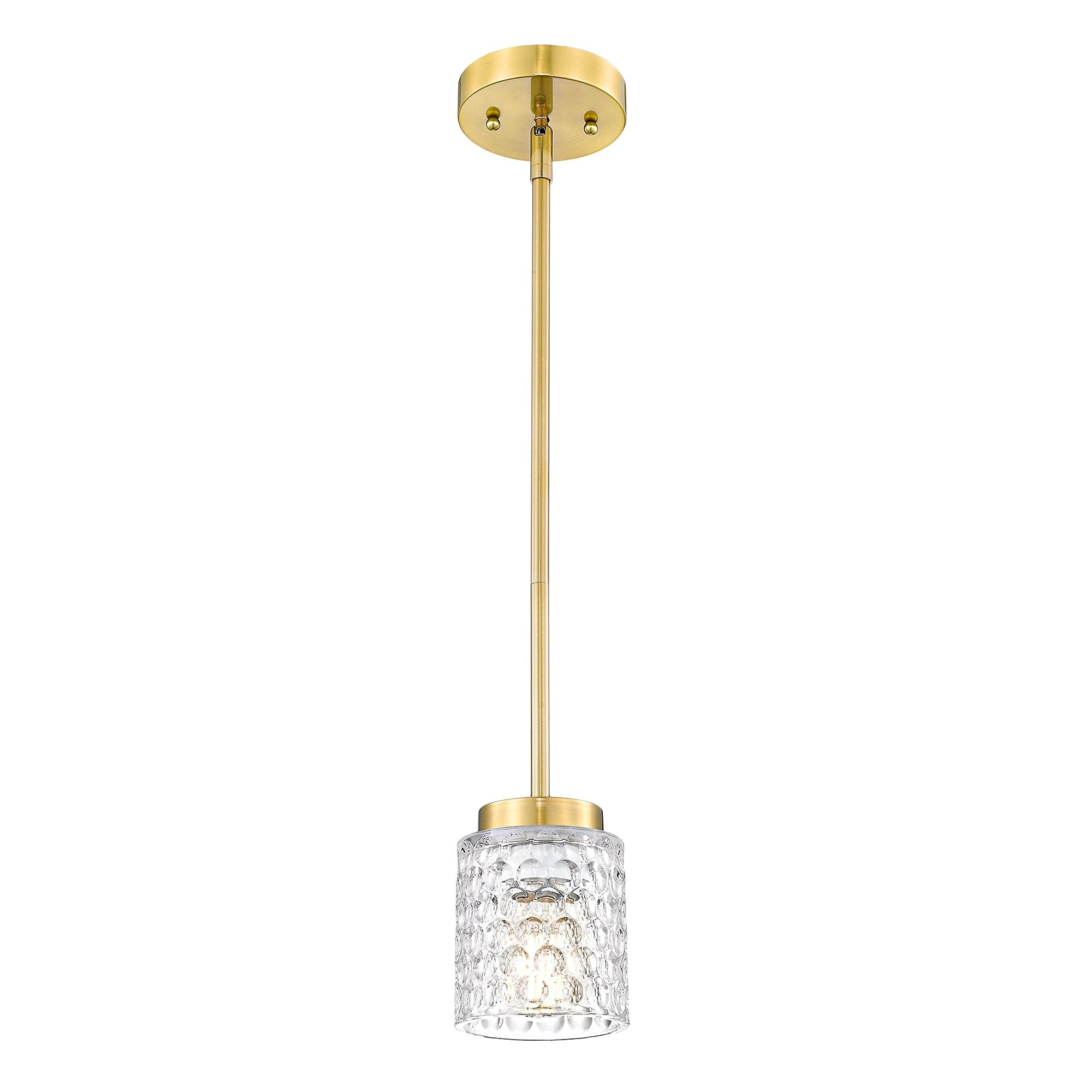 Modern Hammered Glass Pendant Light - Adjustable Hanging Fixture for Kitchen Island
