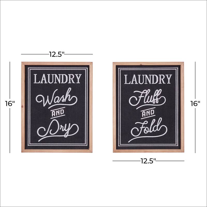 Black Wood Farmhouse Wall Decor Text (Set of 2)