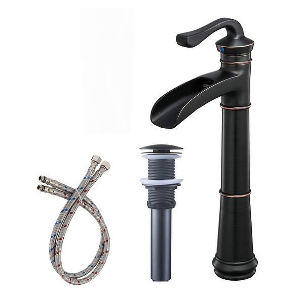 Shop Waterfall Vessel Sink Bathroom Faucet With Drain Assembly Overstock 31760976