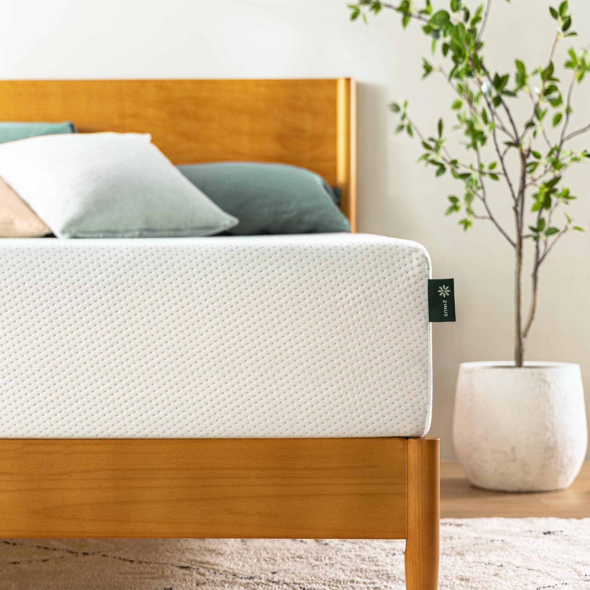 12 Inch Green Tea Memory Foam Mattress Fiberglass Free Patented