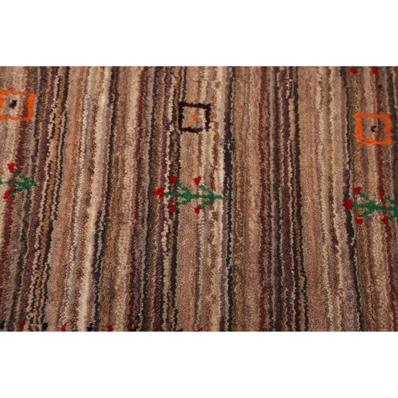 ECARPETGALLERY Hand Loomed Kashkuli Gabbeh Taupe Wool Rug - 4'11 x 7'10