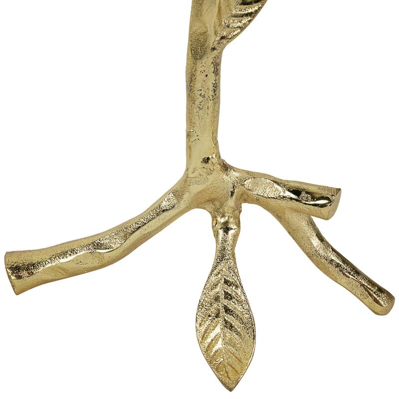 Leafy Branch Metal Taper Candle Holders - 15" - Gold - Set of 2