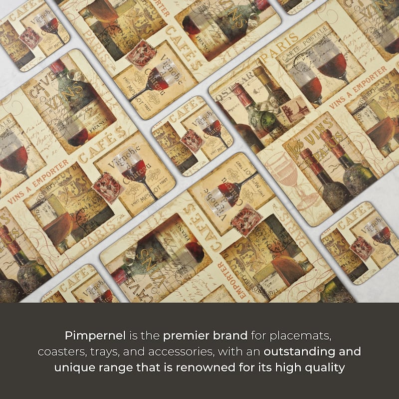Pimpernel Set of 6 The French Cellar Coasters - 4 Inches Sq.