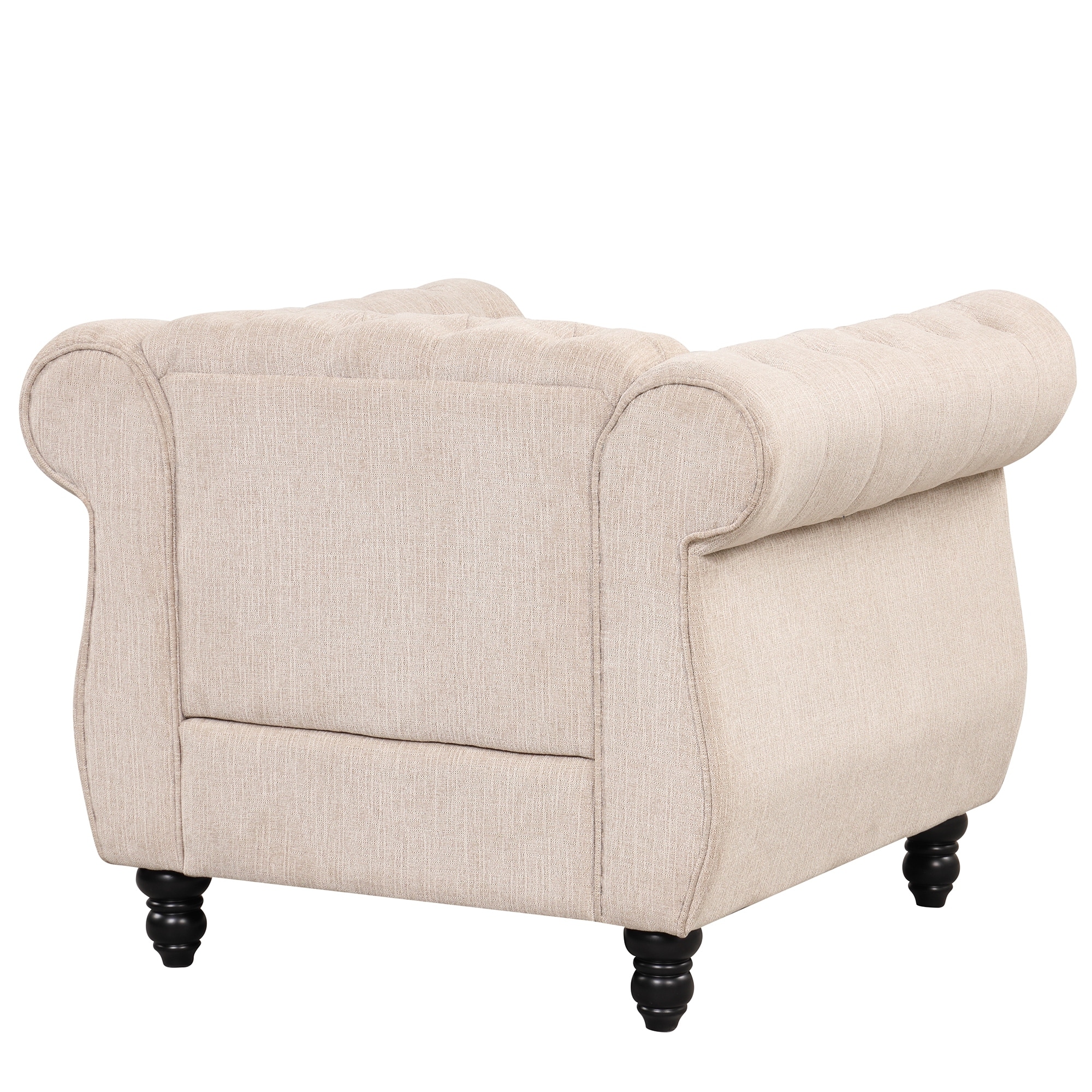 39 inch Dutch plush Upholstered Single Sofa Button Tufted One Seater Sofa Chair for for Apartment Studio or Small Space