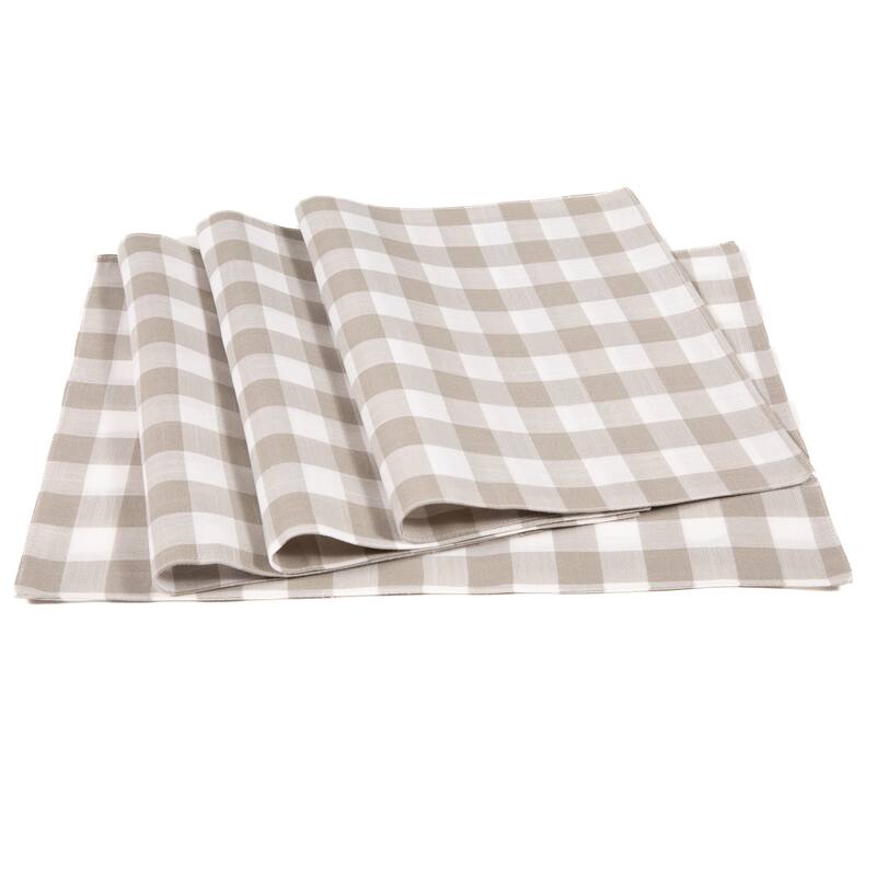 Gingham Check Placemats - Classic 13" x 19" Set of 4
