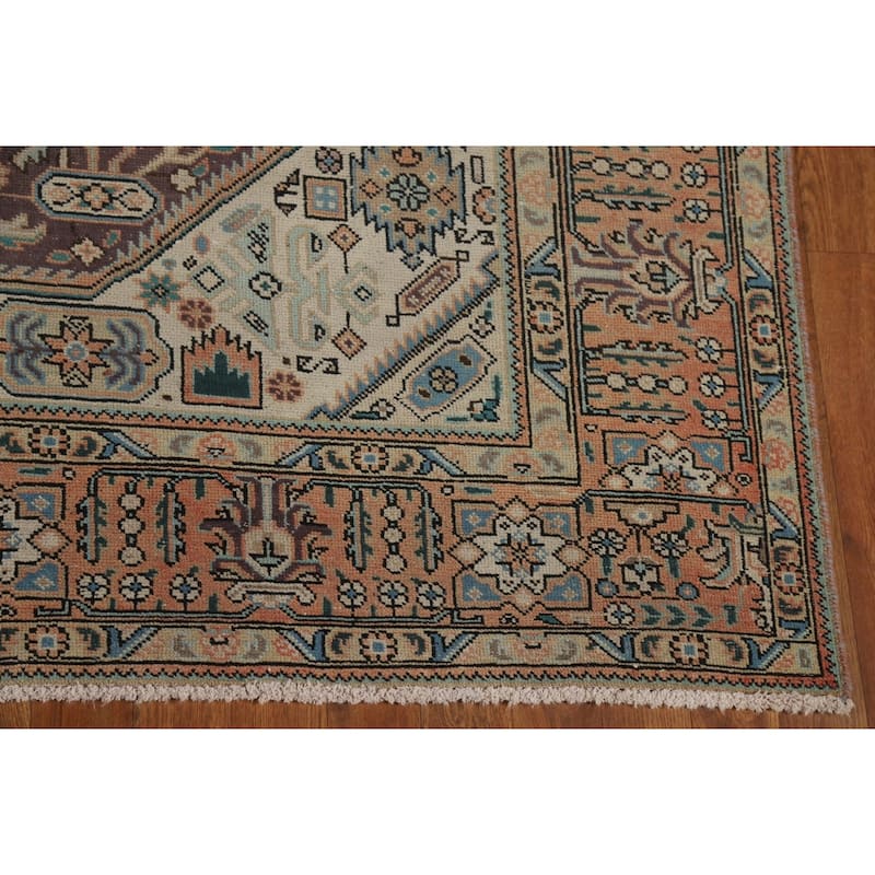 Tabriz Persian Vintage Area Rug Living Room Handmade Wool Carpet - 6'7" x 9'6"