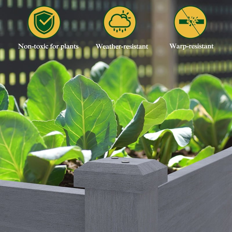 VEIKOUS Wood Raised Garden Bed Planter Box with Four Wheels and Legs, 46.8''W x 22.4''D x 33''H - 46.8''W x 22.4''D x 33''H