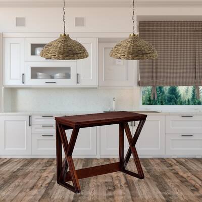 HomeRoots 46" Brown Solid Wood A Frame Console Table - 46.25 in. x 37.00 in. x 21.00 in.