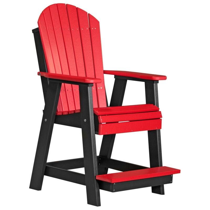 Poly Lumber Adirondack Balcony Chair - Red & Black