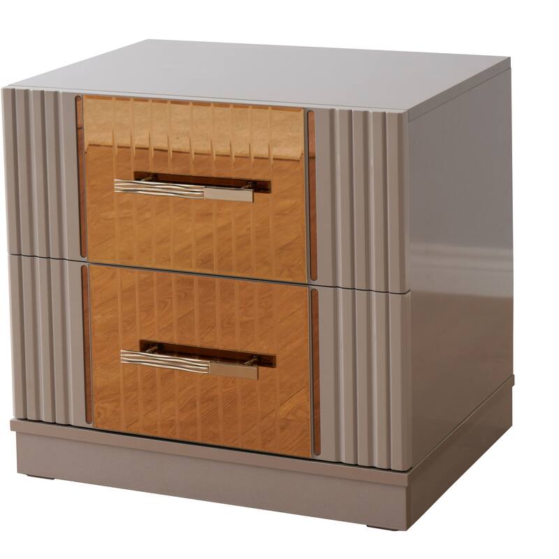 Lorenzo Modern Style Mirror Accent 4PC/5PC Bedroom set Made with Wood