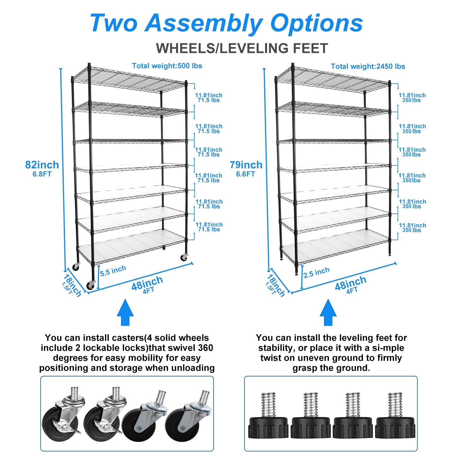 7 Tier Wire Shelving Unit Adjustable Metal Garage Storage Shelves with  Wheels - On Sale - Bed Bath & Beyond - 37051318