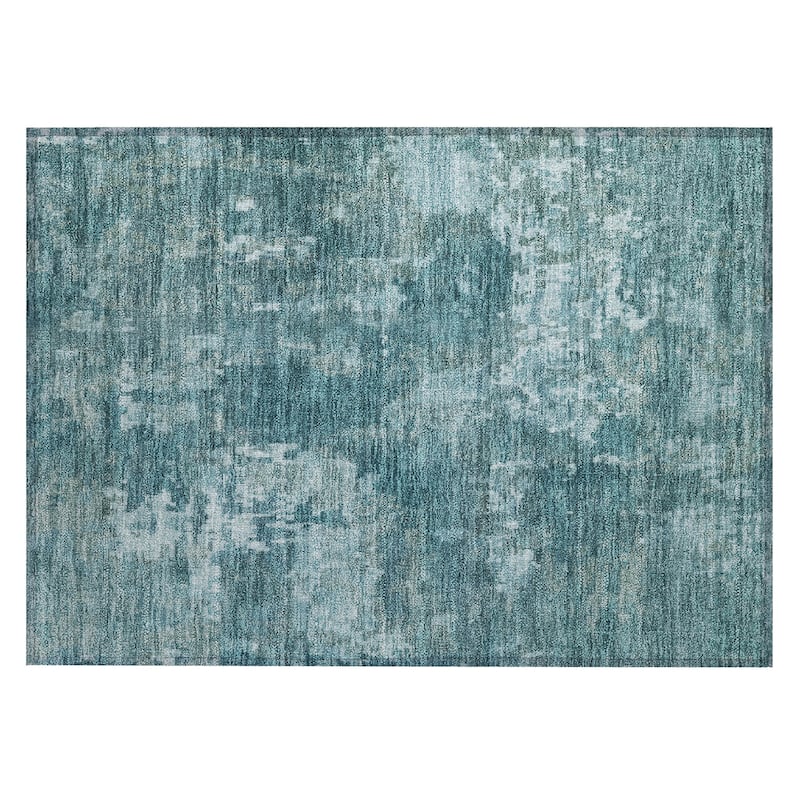 Machine Washable Indoor/ Outdoor Ombre Abstract Chantille Rug