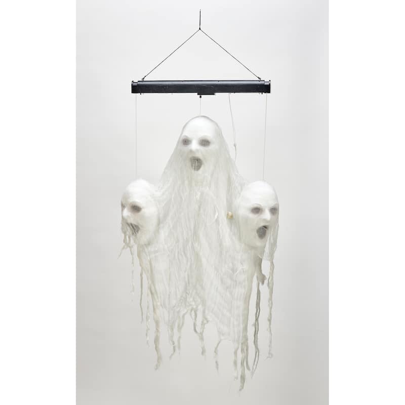 36" LED Lighted Floating Ghost Skulls