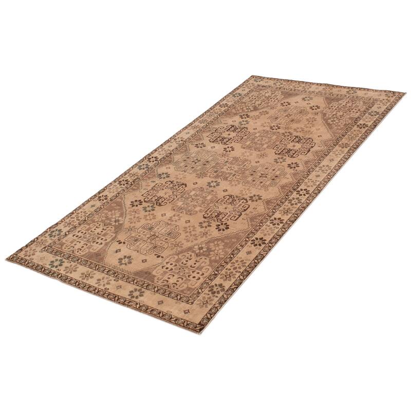 ECARPETGALLERY Hand-knotted Antalya Vintage Beige Wool Rug - 4'9 x 9'7