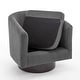 preview thumbnail 63 of 64, Corduroy Upholstered Swivel Barrel Chair (Set of 2)
