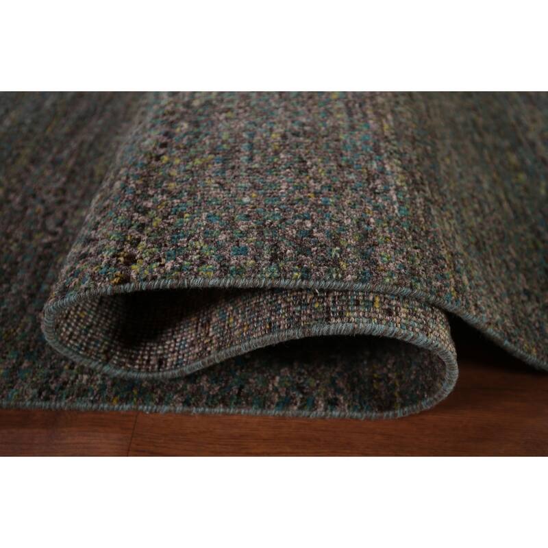 Contemporary Gabbeh Indian Area Rug Hand-Knotted Wool Carpet - 9'0" X 12'2"