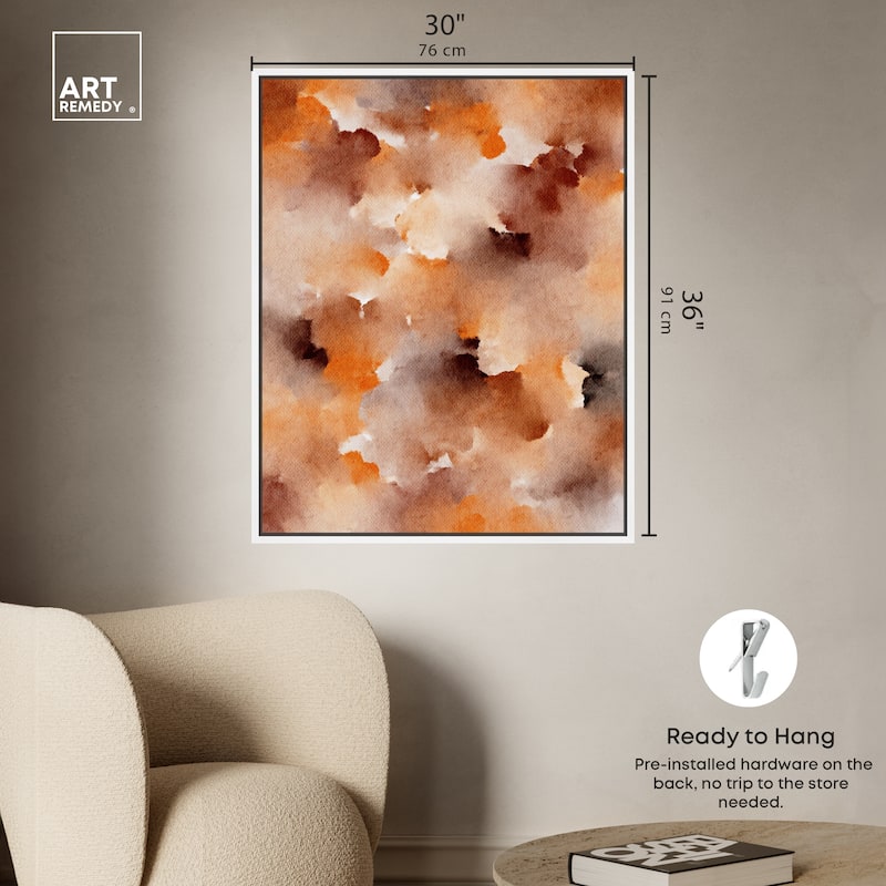 Art Remedy Dried Peach In Caramel Syrup Framed Watercolor Boho Abstracts