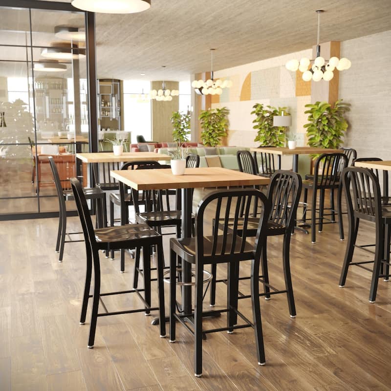 Commercial Solid Wood Tabletop with Support Bars for Indoor Use - 36"W x 36"D x 1.5"H