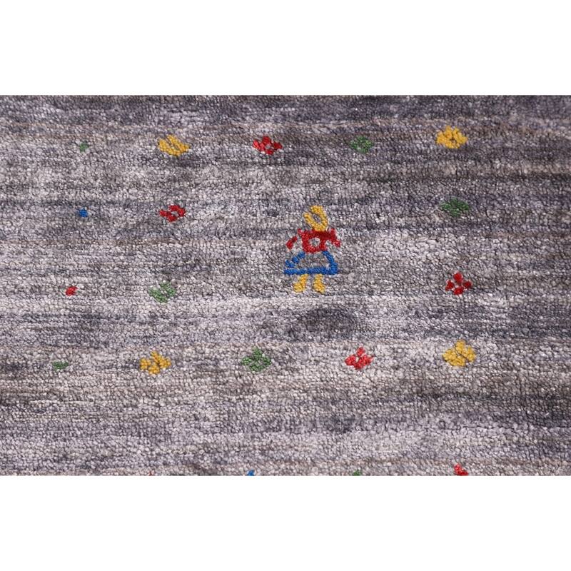 Gabbeh Indian Area Rug Handmade Silk Carpet - 7'10"x 9'9"
