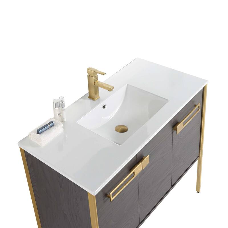 Fine Fixtures Oakville Bathroom Vanity with White Ceramic Sink