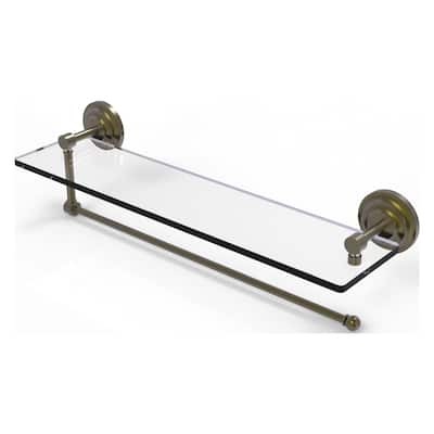 Allied Brass Prestige Que New Collection Paper Towel Holder with 22 Inch Glass Shelf