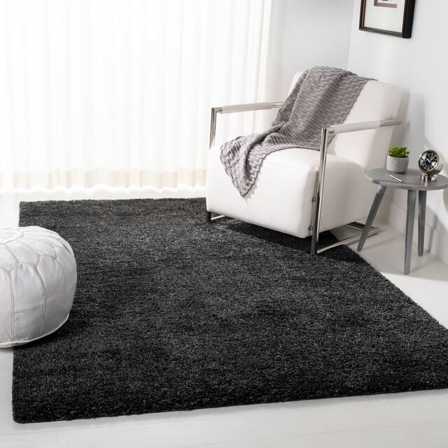 SAFAVIEH August Shag Solid 1.2-inch Thick Area Rug - 12' x 15' - Charcoal