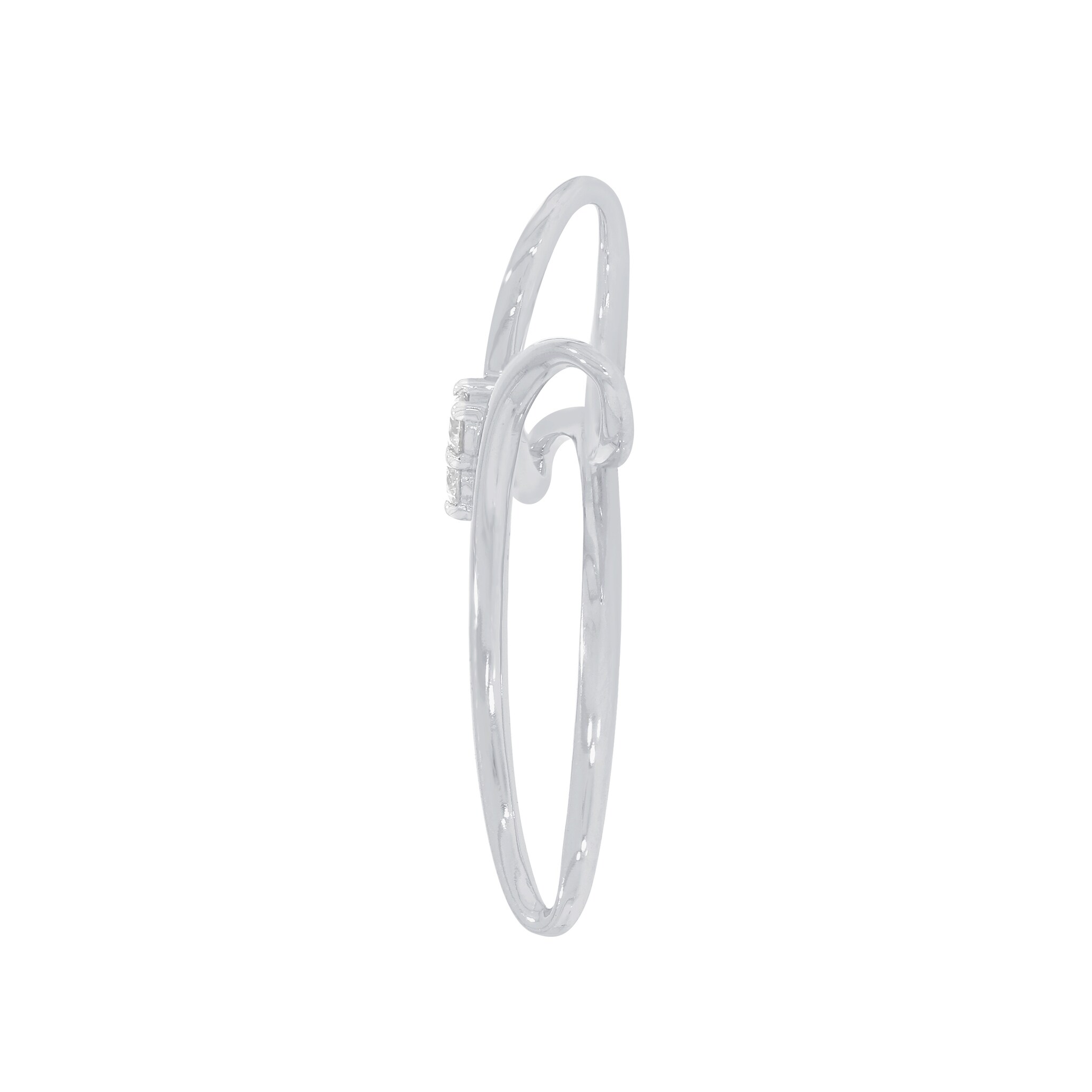 Prism Jewel 0.04 Carat I2 Round Natural Diamond Criss Cross Pendant 14k Rose Gold