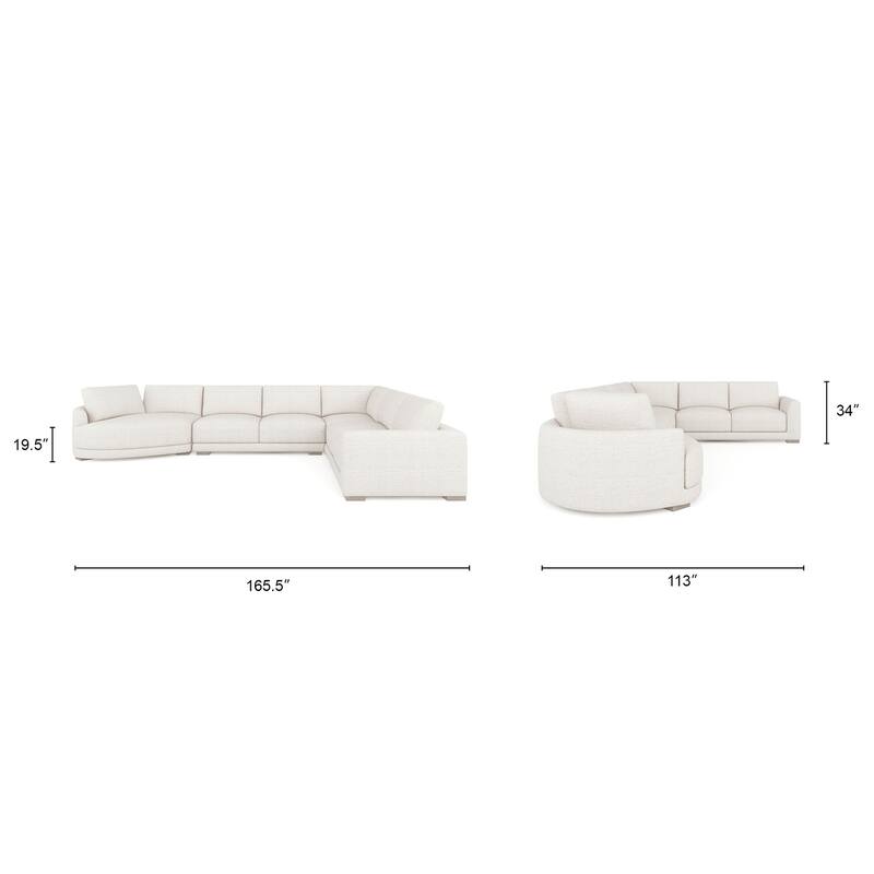 Laguna 165.5" 4-Piece Modular Sectional Sofa