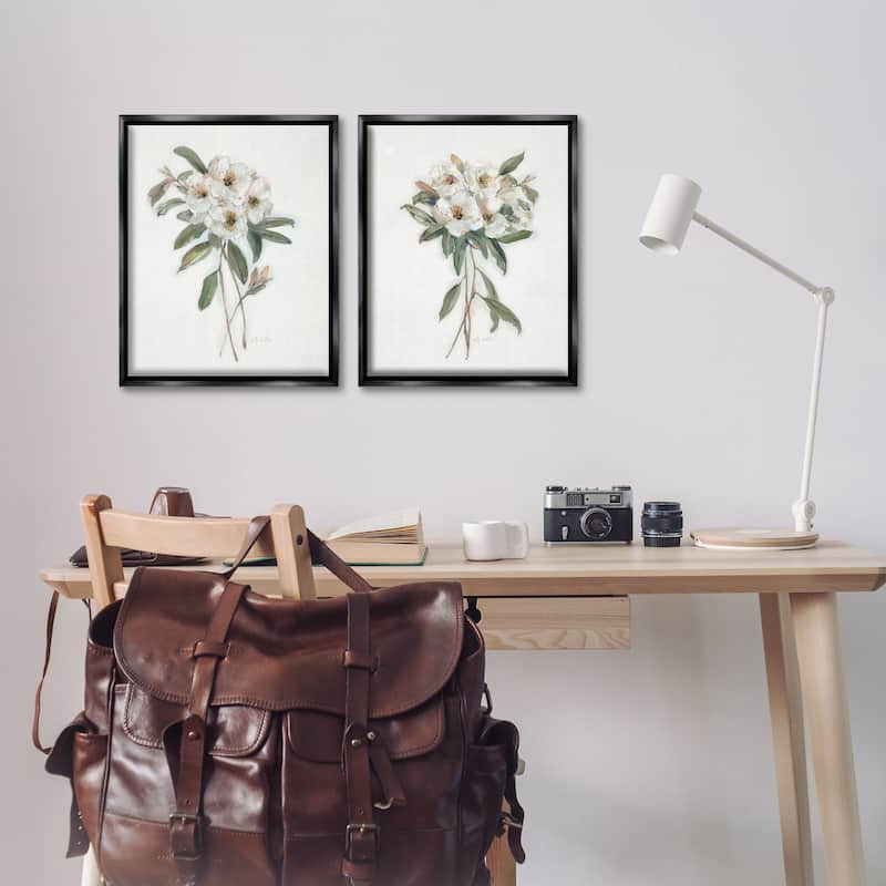 Stupell Wild Spring Flower Bundles Framed Floater Canvas Wall Art Design By Sally Swatland (Set of 2)