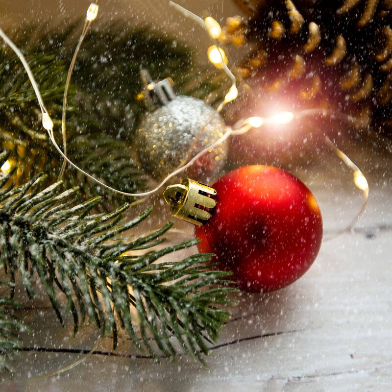 Shatterproof 4-Finish Christmas Ball Ornaments - 1.5" (40mm) - Red - 96ct