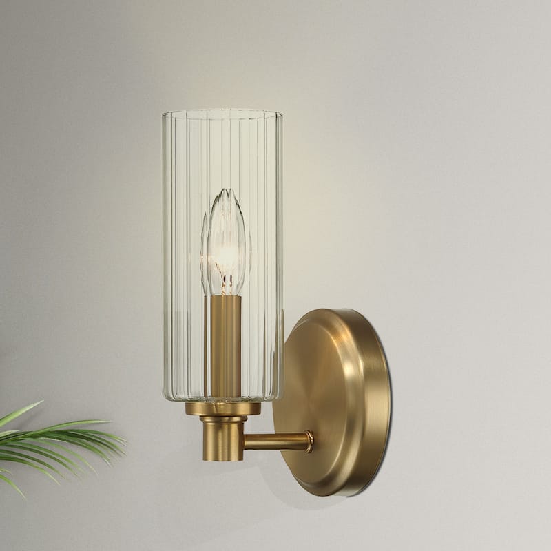 Austin Modern Wall Sconce with Clear Ribbed Glass