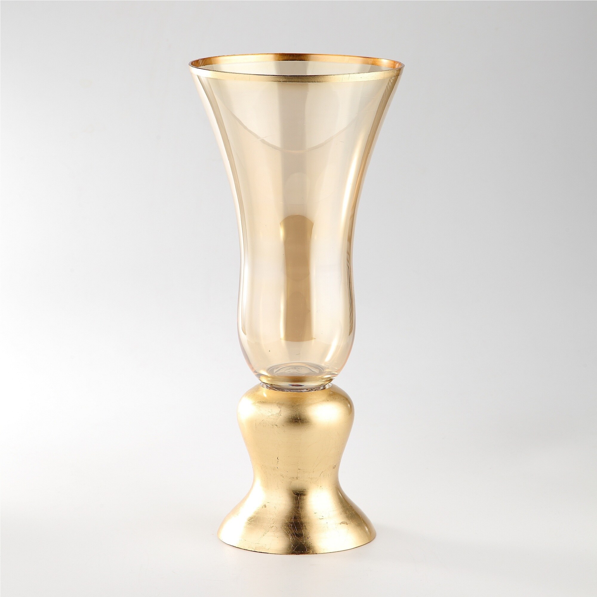 Shop 15 5 Translucent Gold Hurricane Glass Vase Free Shipping