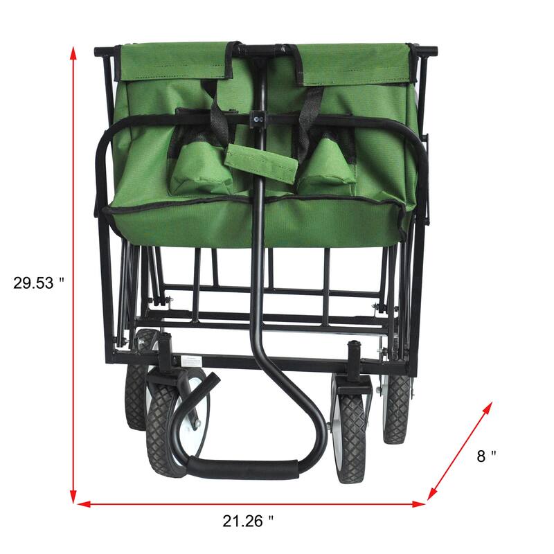 Folding Wagon Garden Shopping Beach Cart，Assembled