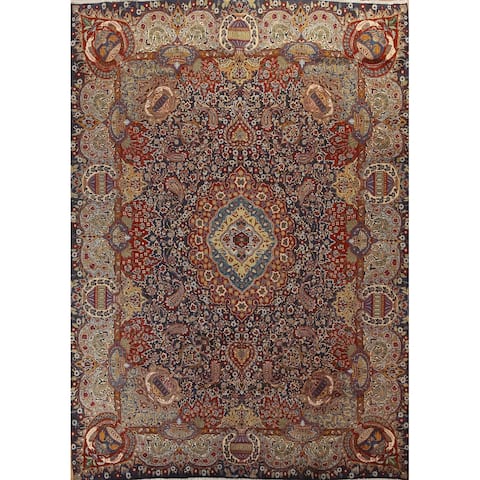 Vintage Traditional Kashmar Persian Area Rug Hand-knotted Wool Carpet - 9'9" x 12'3"