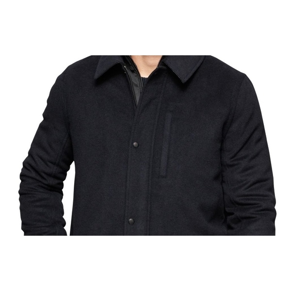 calvin klein men's shirt collar wool jacket
