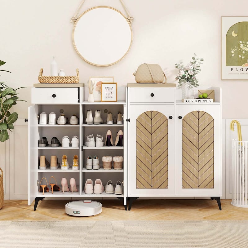 Costway 6-Tier Shoe Cabinet with Drawer 6 Removable Shelves - See Details