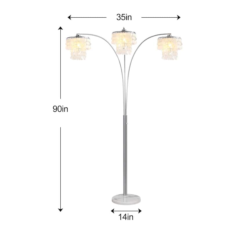 Brio 90" 3-Light Modern Arc Floor Lamp - 90