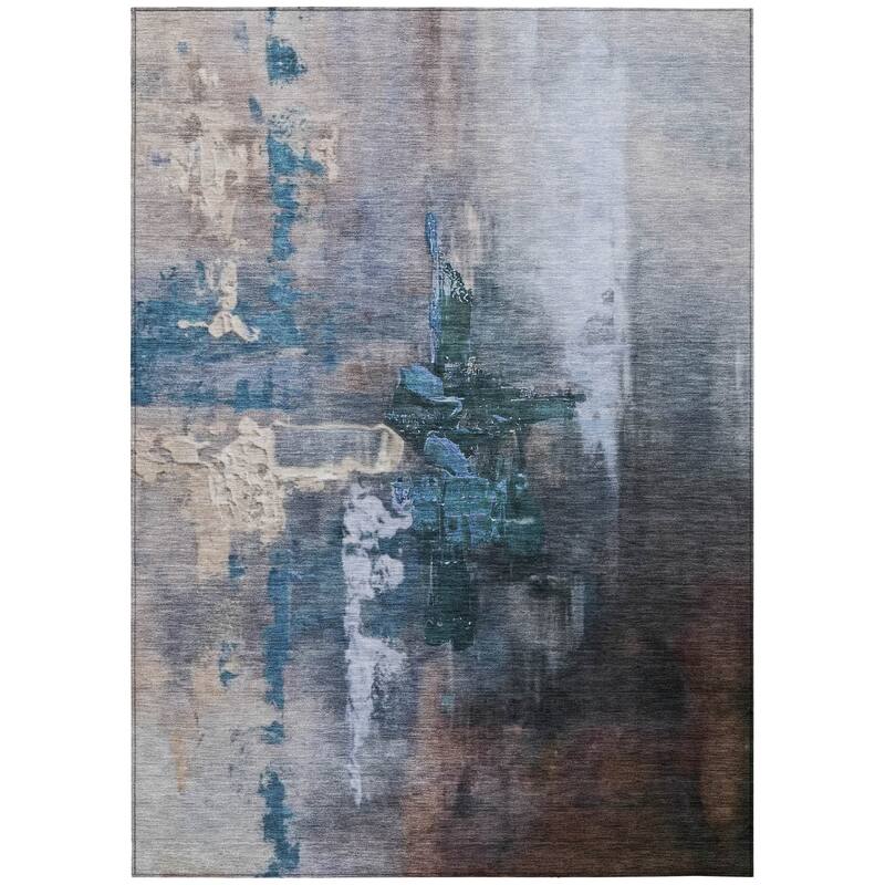 Machine Washable Indoor/Outdoor Modern Painters Touch Chantille Rug
