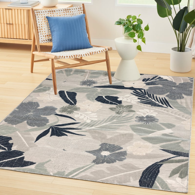 Nourison Suncoast Indoor/Outdoor Floral Area Rug.