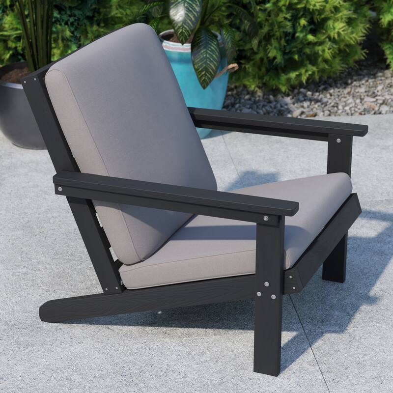 All-Weather Poly Resin Adirondack Style Chair & Cushions