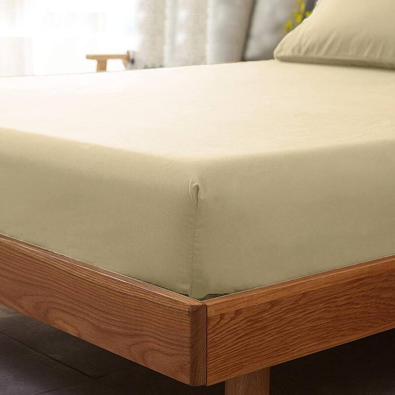 Flannel Fitted Bottom Sheet 100 Percent Cotton Double Brushed Flannel -170 GSM Heavyweight, Deep Pockets & All Around Elastic