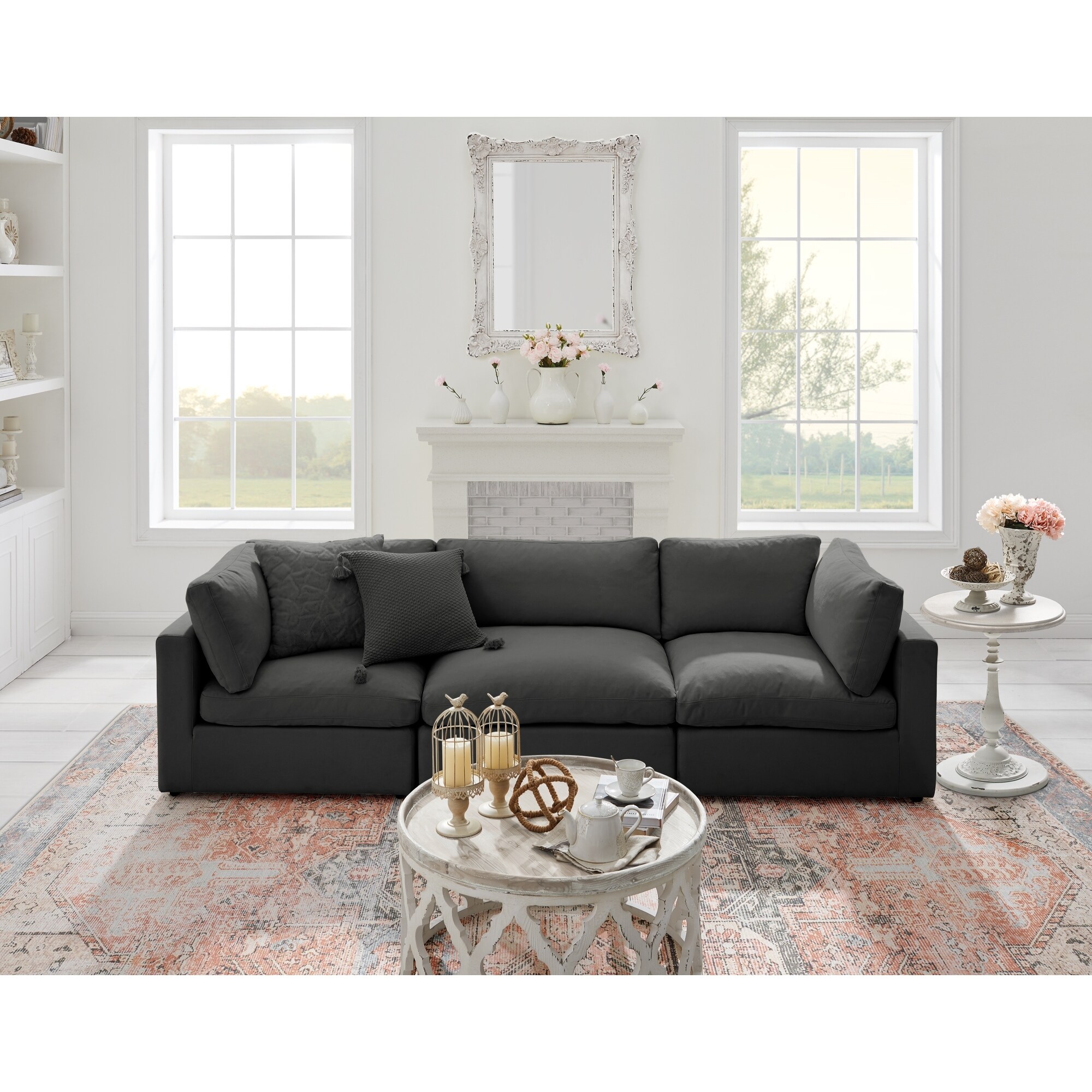 Braeden Modular 3 Seat Linen Sofa For Living Room On Sale Bed Bath Beyond 33793572