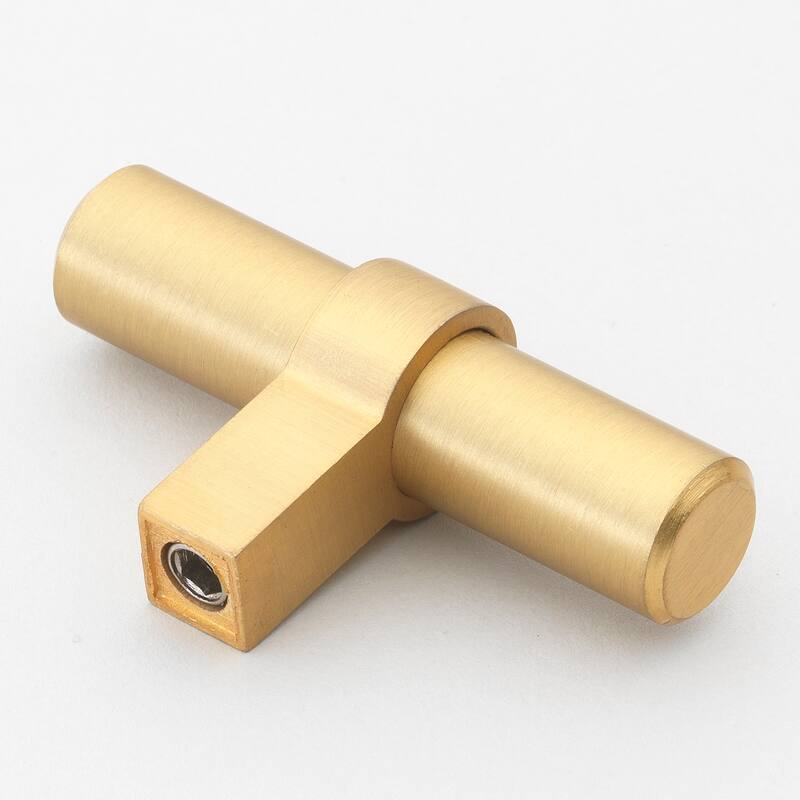 GlideRite 5-Pack 2-1/4 in. Satin Gold Euro Solid Cabinet T-Bar Pulls - Satin Gold