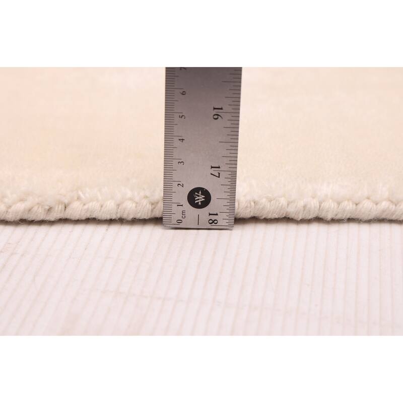 ECARPETGALLERY Hand Loomed Ananda White Viscose, Wool Rug - 8'0 x 10'0