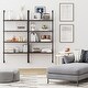 preview thumbnail 2 of 12, Nathan James Theo 4-Shelf Bookcase Floating Wall Mount Natural Wood Industrial Pipe Metal Frame