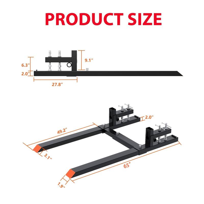 Sulythw Clamp On Pallet Forks Adjustable Stabilizer Bar
